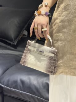 CHENZHIXIAN Original handmade bag with cowhide and crocodile pattern 19cm