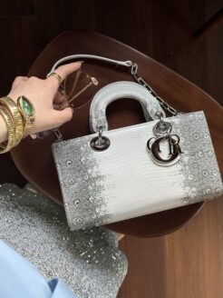 CHENZHIXIAN Original handcrafted bag with cowhide and lizard pattern 25cm
