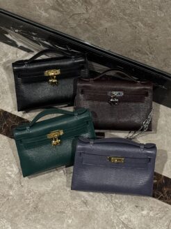 CHENZHIXIAN Original handcrafted bag with cowhide and lizard pattern 22cm
