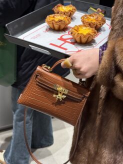 CHENZHIXIAN Original handmade bag with cowhide and crocodile pattern 19cm