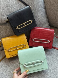 CHENZHIXIAN Original handmade bag with cowhide and crocodile pattern or lizard pattern 19cm