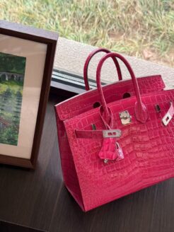 CHENZHIXIAN Original handmade bag with cowhide and crocodile pattern 25cm