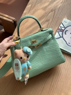 CHENZHIXIAN Original handmade bag with cowhide and crocodile pattern 25cm