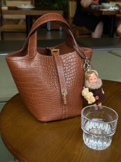 CHENZHIXIAN Original handmade bag with cowhide and crocodile pattern 18cm