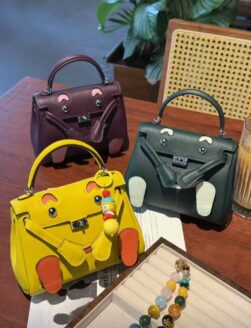 19cm Original handmade bag with cowhide